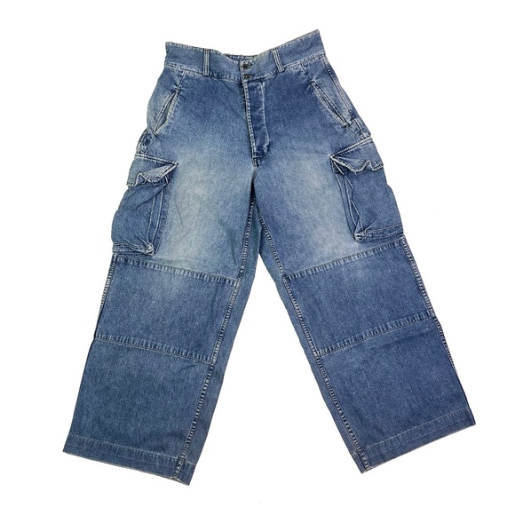 Vintage 90's Double RL Ralph Lauren RRL Denim Cargo Pants Made In USA - Picture 1 of 8